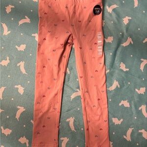 NWT Girls Pink Leggings with hearts